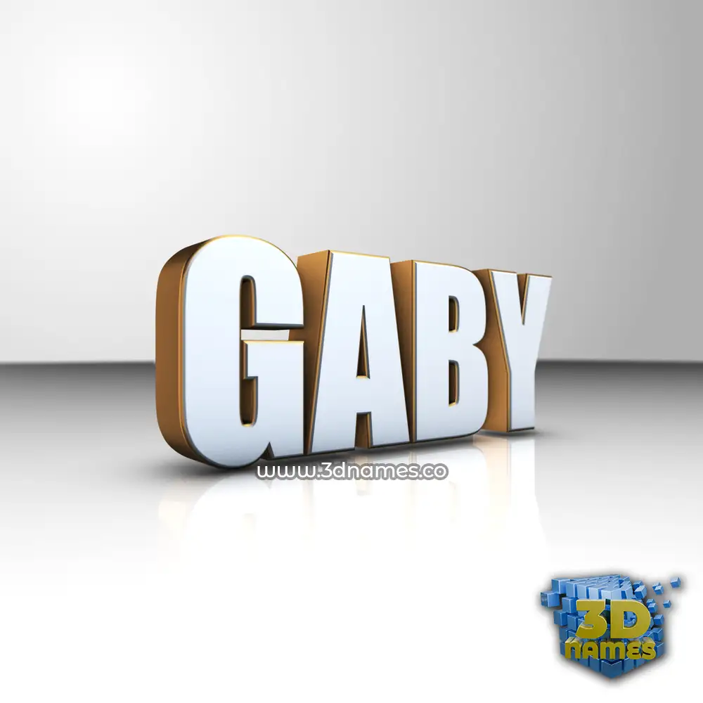 gaby in White'n'Gold style - 3D name wallpaper