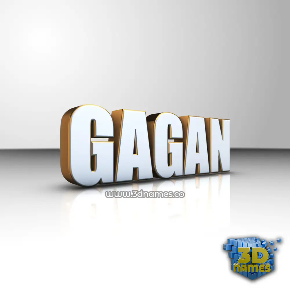 gagan in White'n'Gold style - 3D name wallpaper