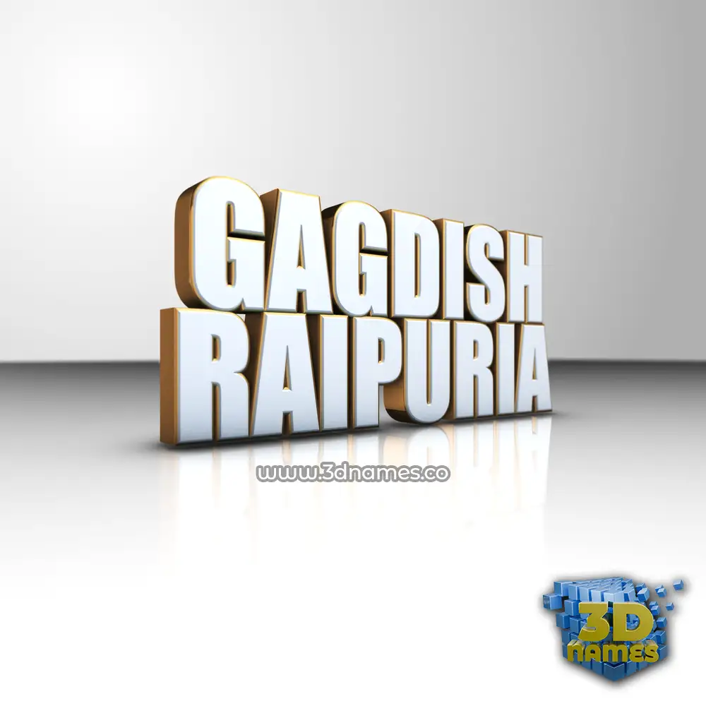 gagdish raipuria in White'n'Gold style - 3D name wallpaper