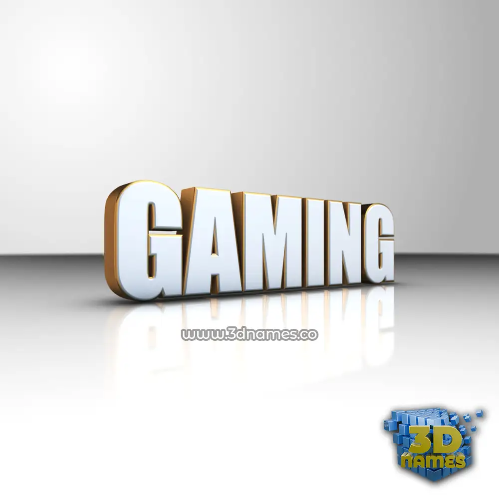 gaming in White'n'Gold style - 3D name wallpaper