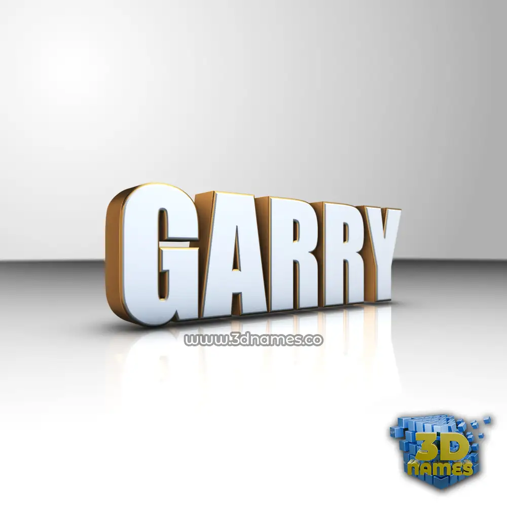 garry in White'n'Gold style - 3D name wallpaper
