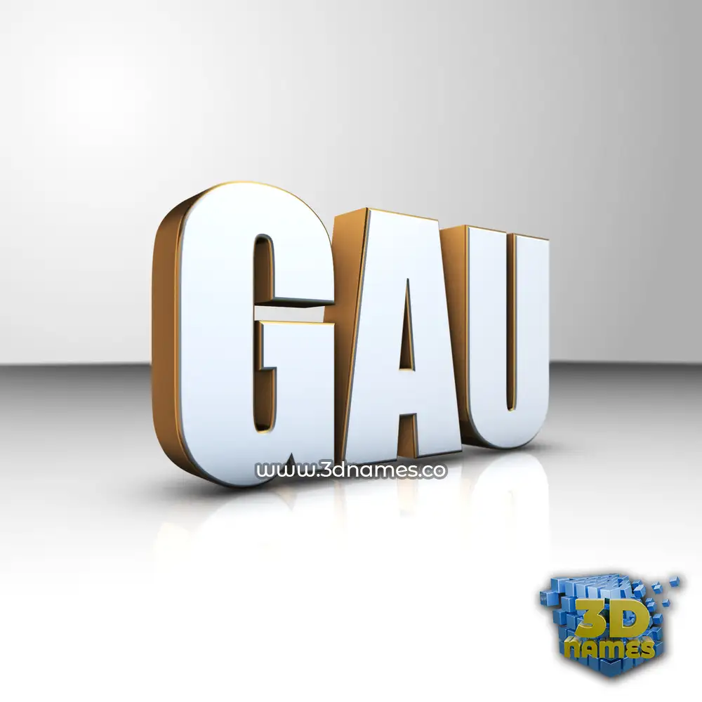 gau in White'n'Gold style - 3D name wallpaper