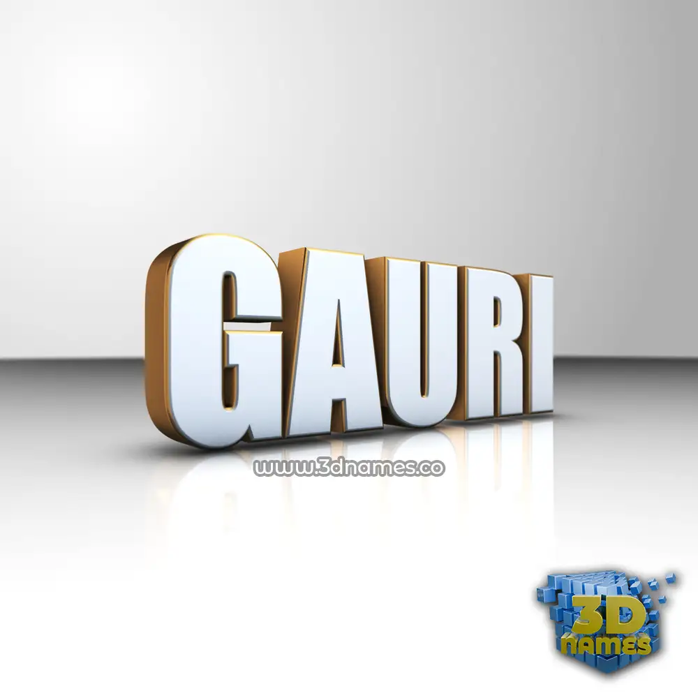 gauri in White'n'Gold style - 3D name wallpaper