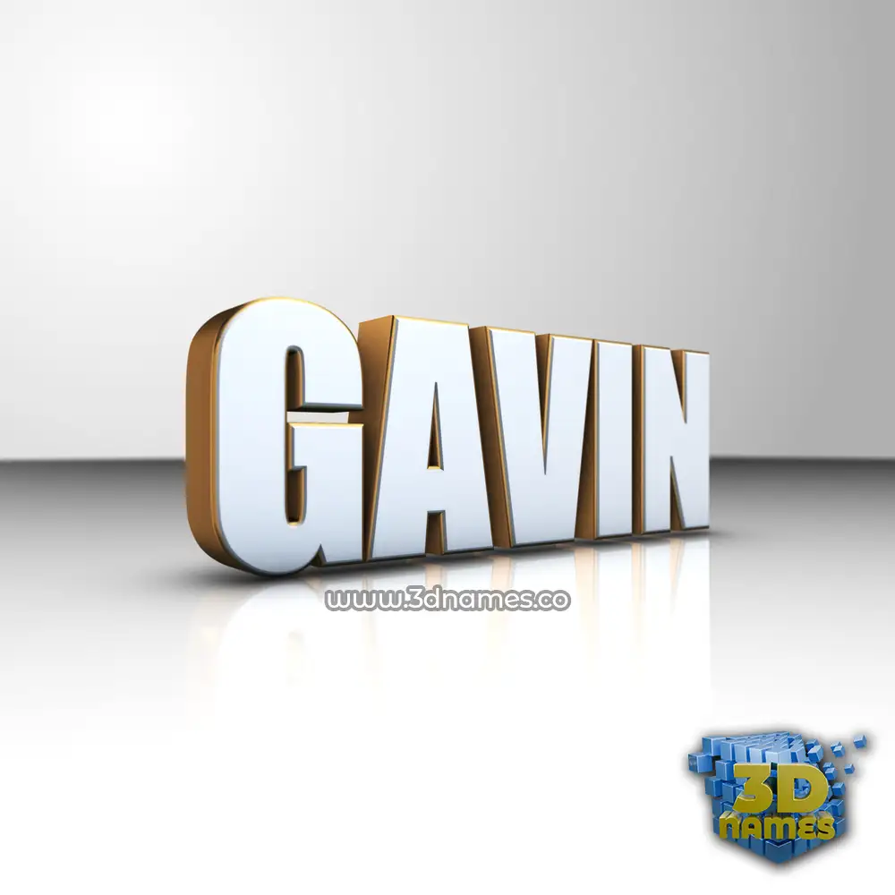 gavin in White'n'Gold style - 3D name wallpaper
