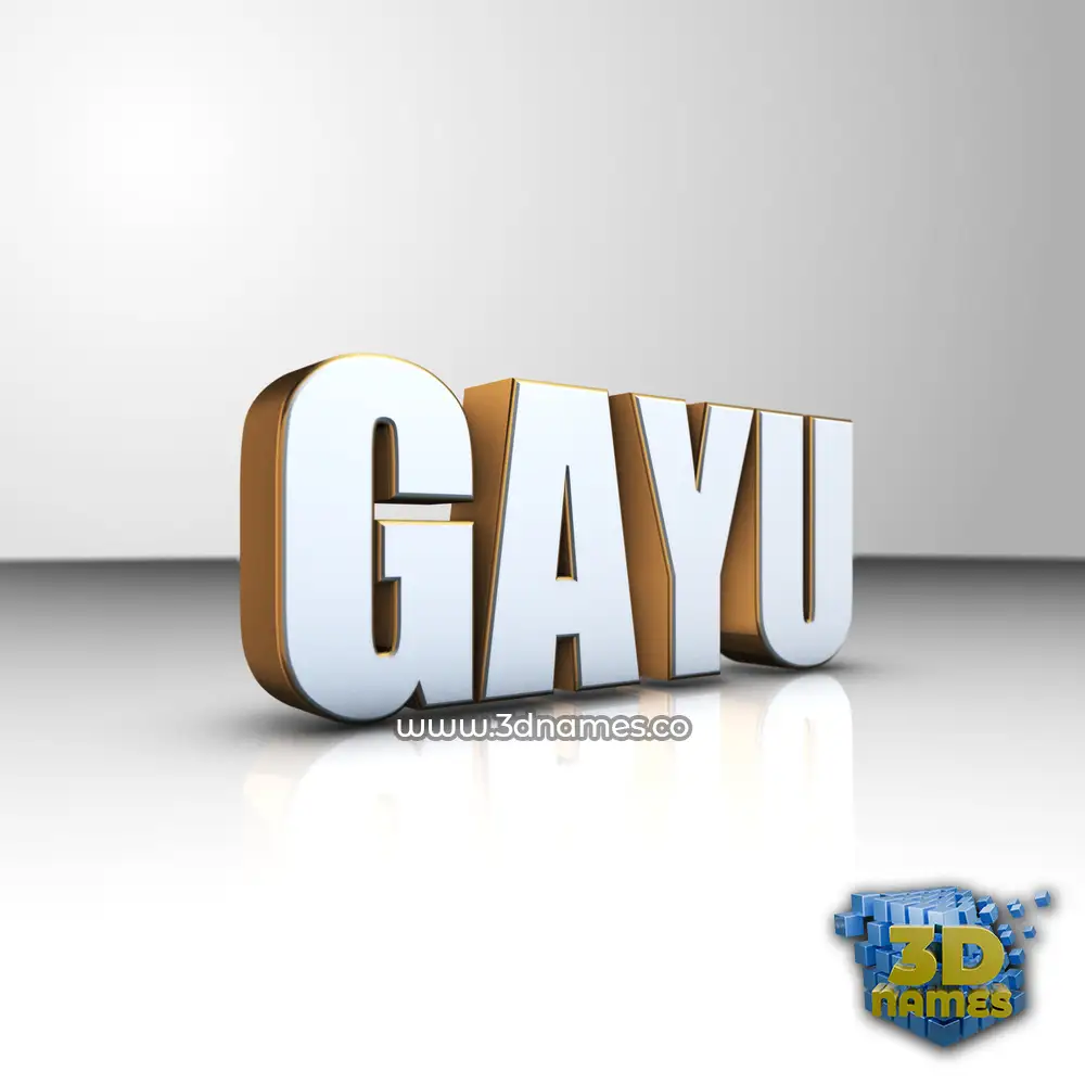 gayu in White'n'Gold style - 3D name wallpaper