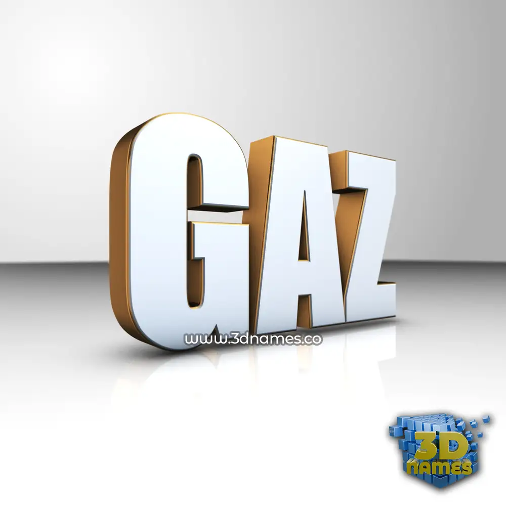 gaz in White'n'Gold style - 3D name wallpaper
