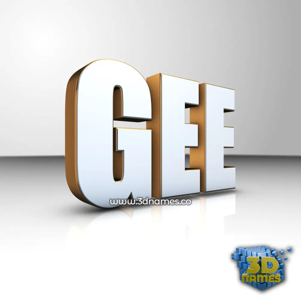 gee in White'n'Gold style - 3D name wallpaper