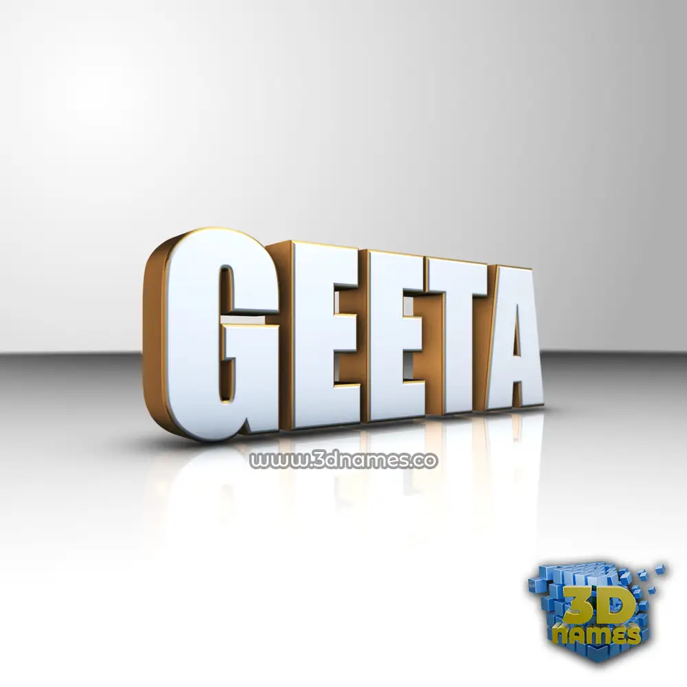 geeta in White'n'Gold style - 3D name wallpaper