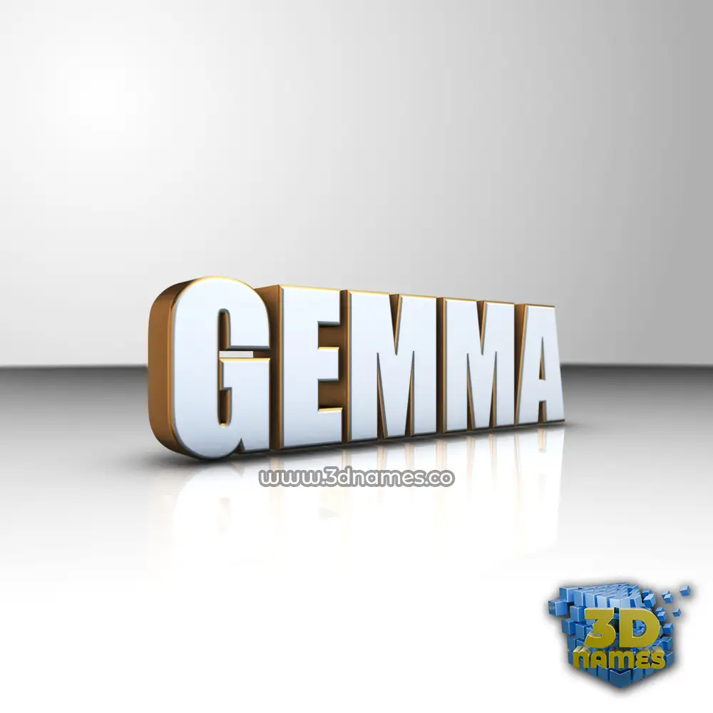 gemma in White'n'Gold style - 3D name wallpaper