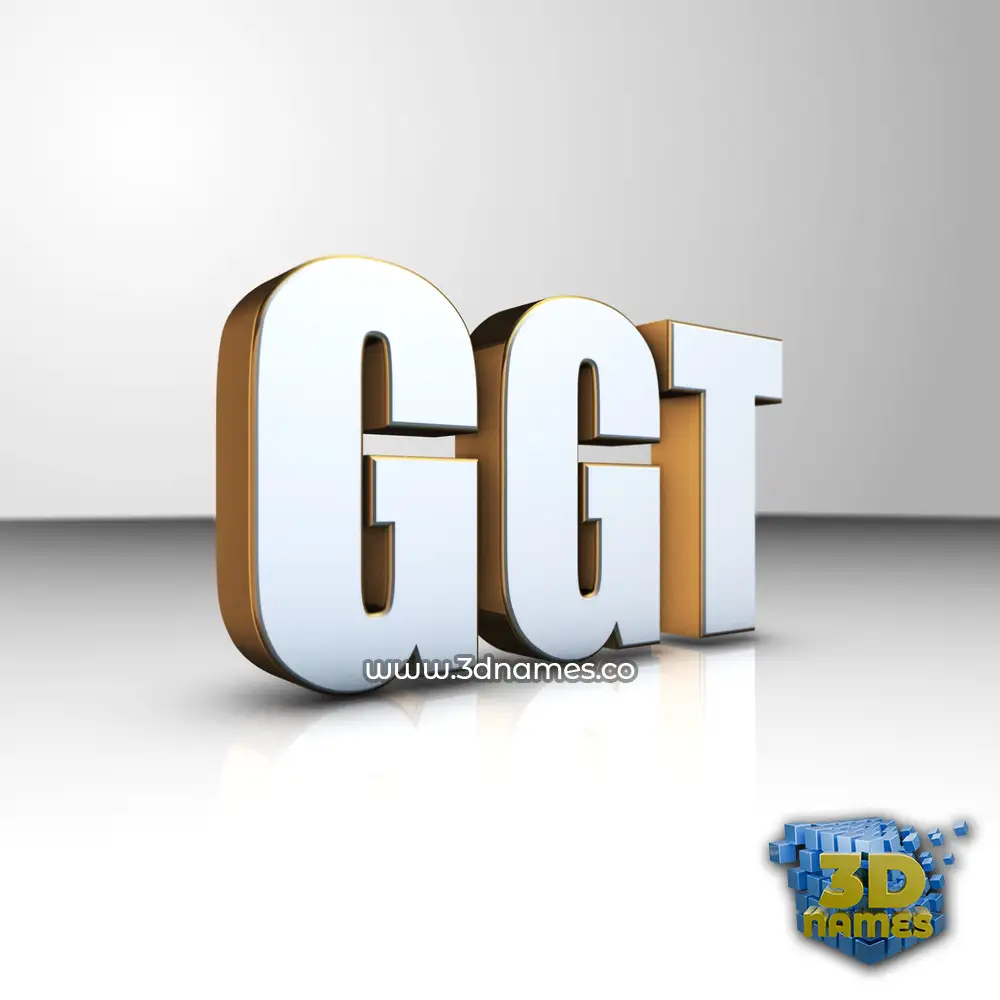 ggt in White'n'Gold style - 3D name wallpaper