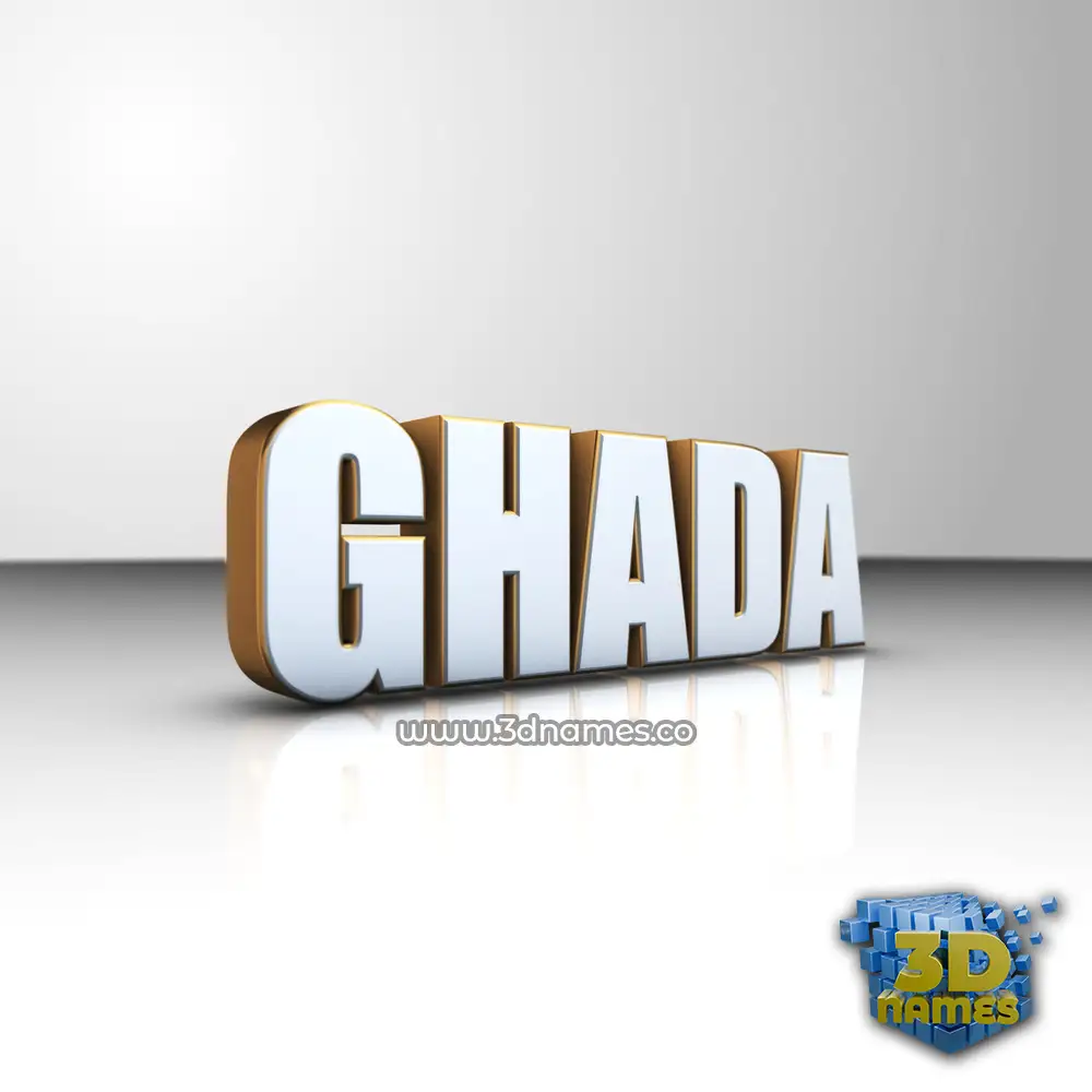 ghada in White'n'Gold style - 3D name wallpaper