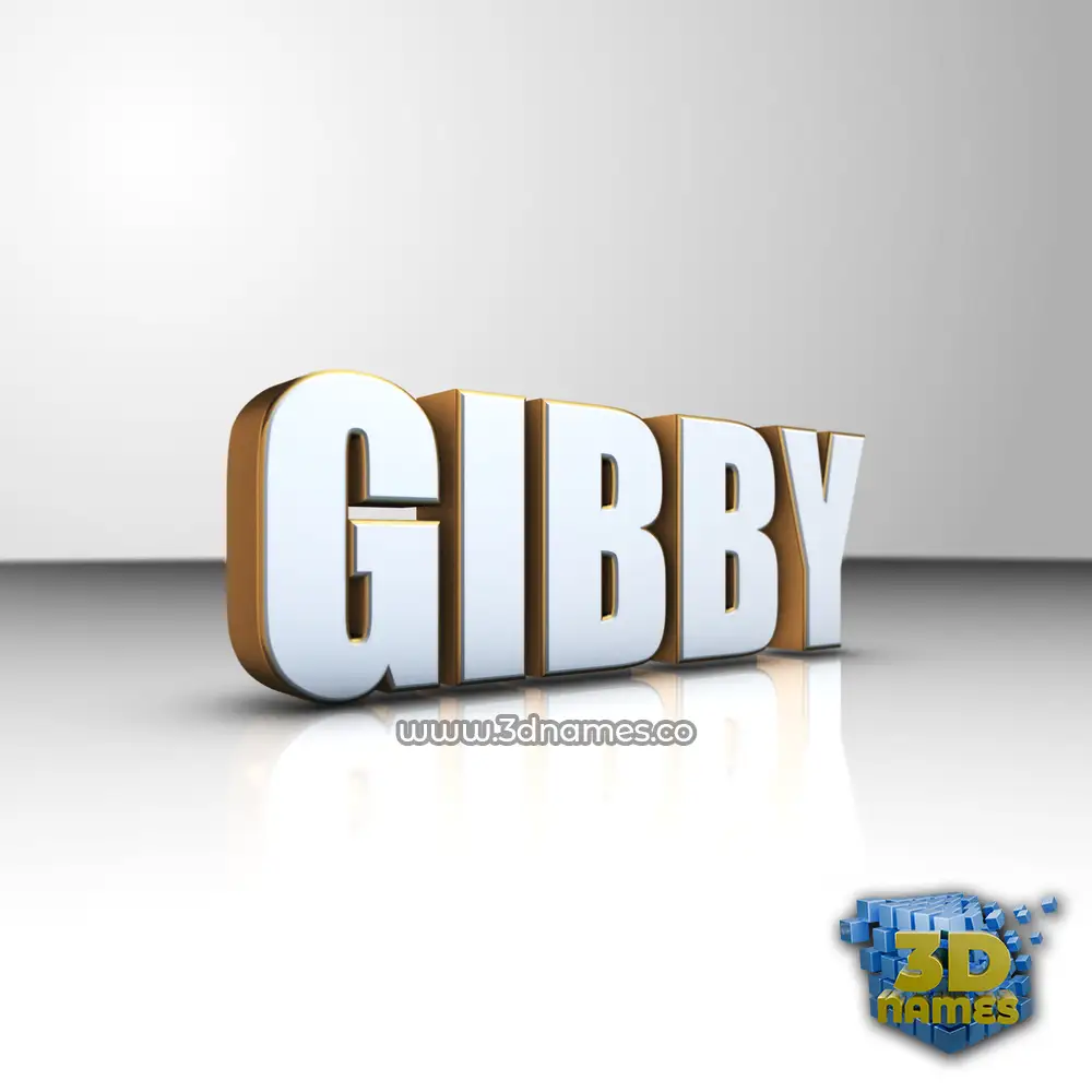 gibby in White'n'Gold style - 3D name wallpaper