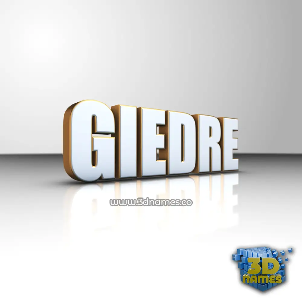 giedre in White'n'Gold style - 3D name wallpaper
