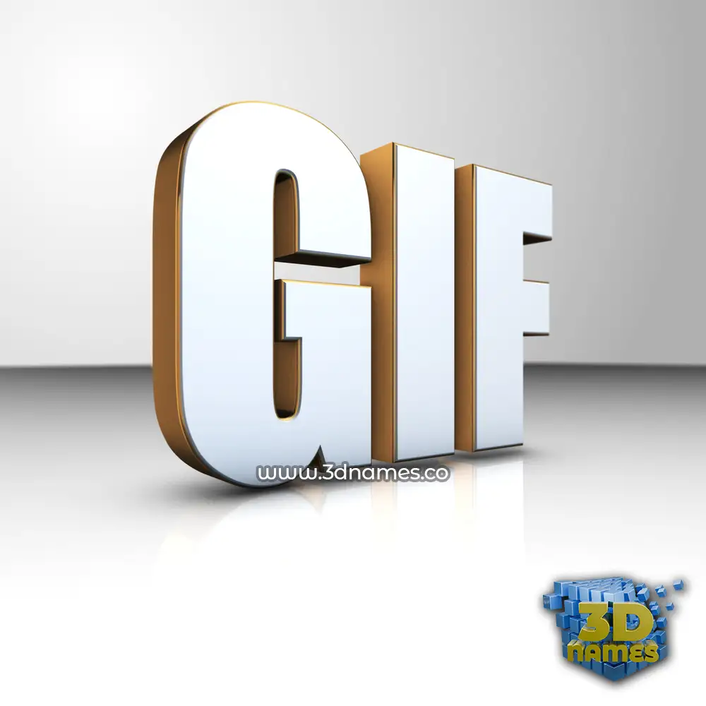 gif in White'n'Gold style - 3D name wallpaper