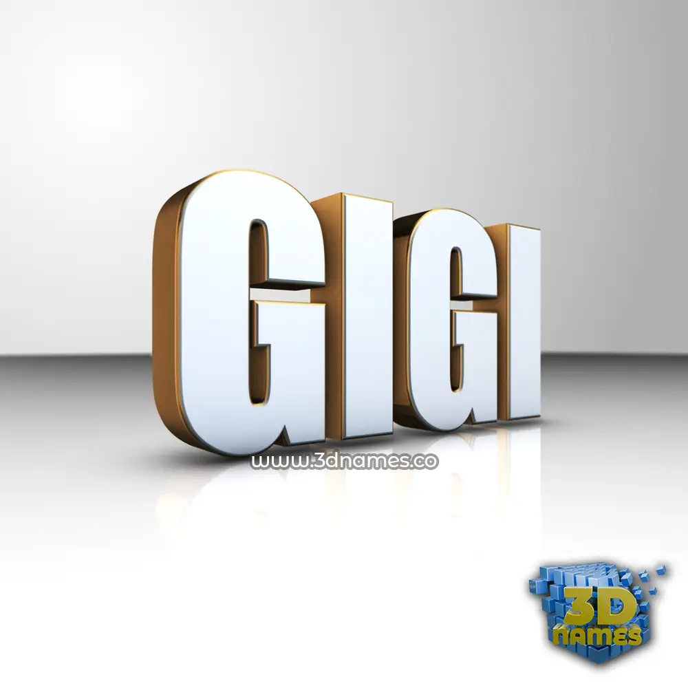 gigi in White'n'Gold style - 3D name wallpaper
