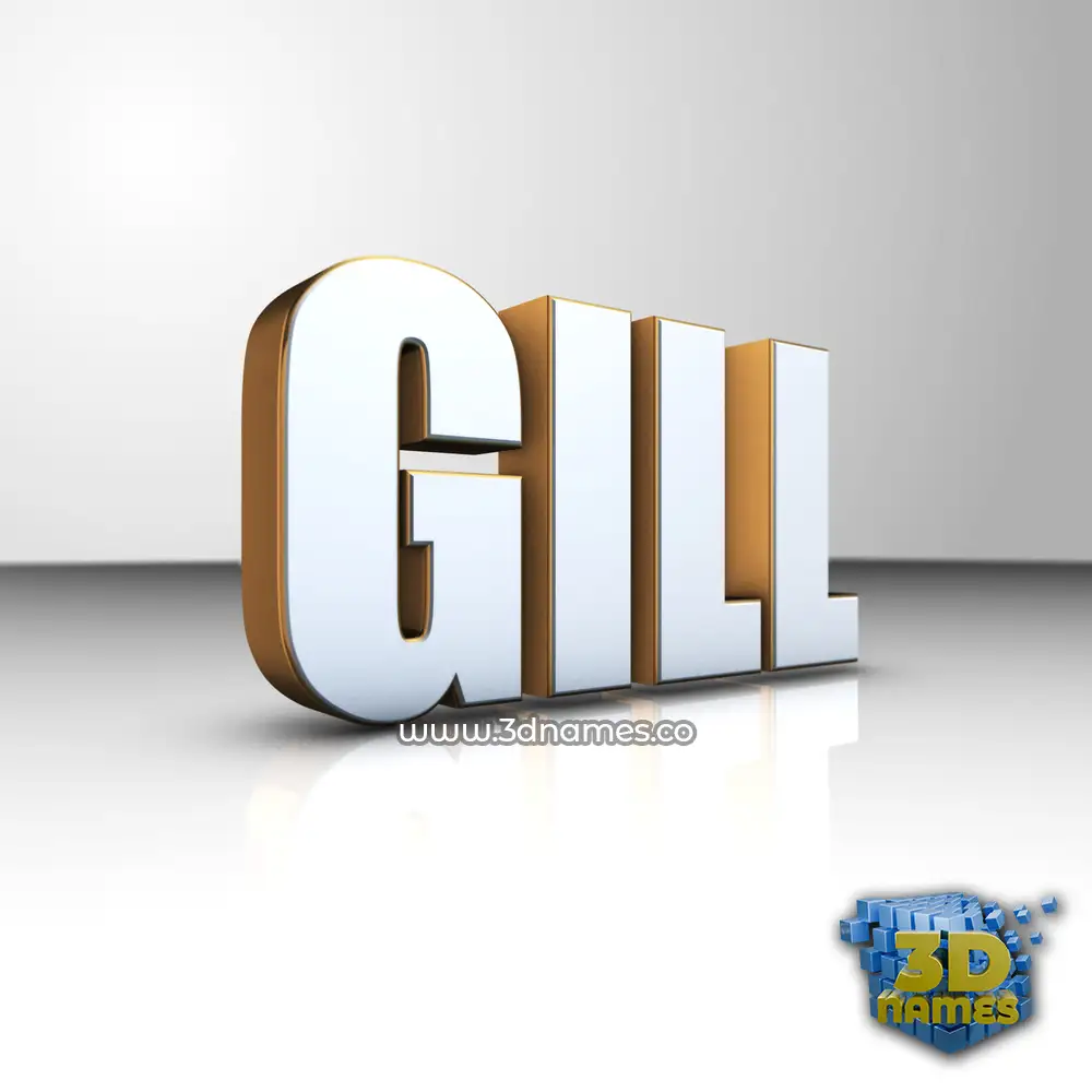 gill in White'n'Gold style - 3D name wallpaper