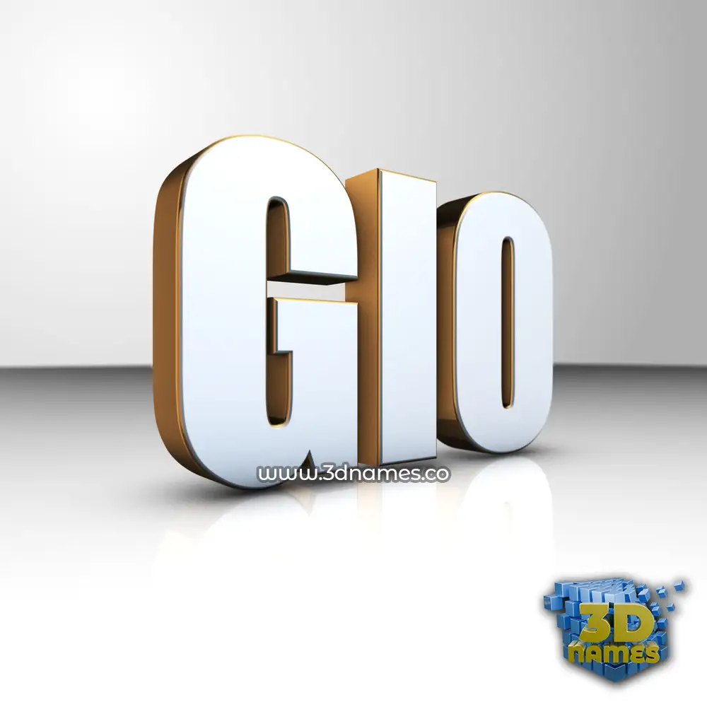 gio in White'n'Gold style - 3D name wallpaper