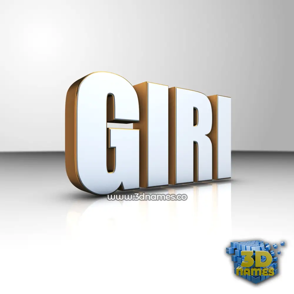 giri in White'n'Gold style - 3D name wallpaper