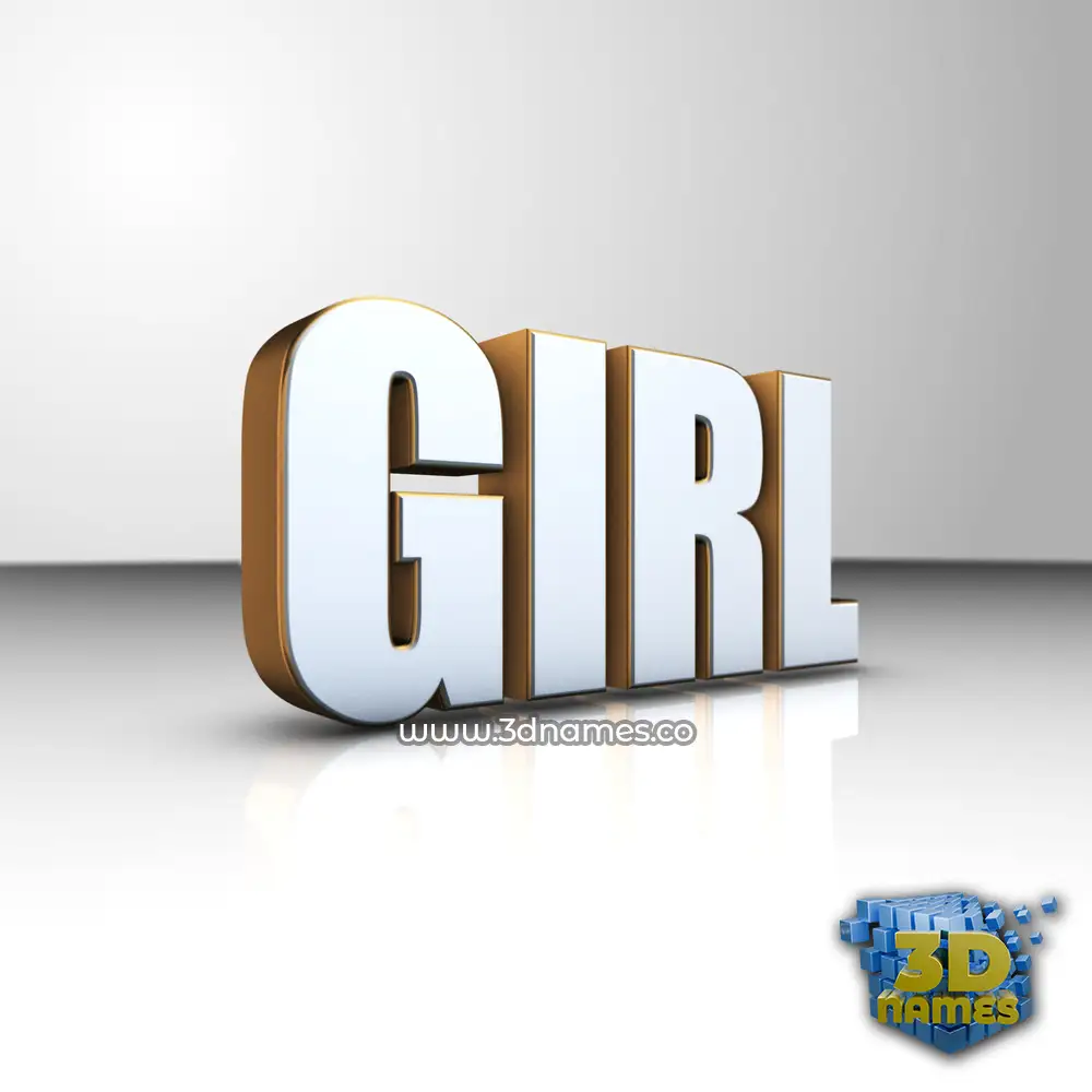 girl in White'n'Gold style - 3D name wallpaper