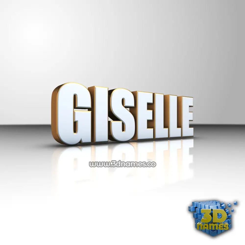giselle in White'n'Gold style - 3D name wallpaper