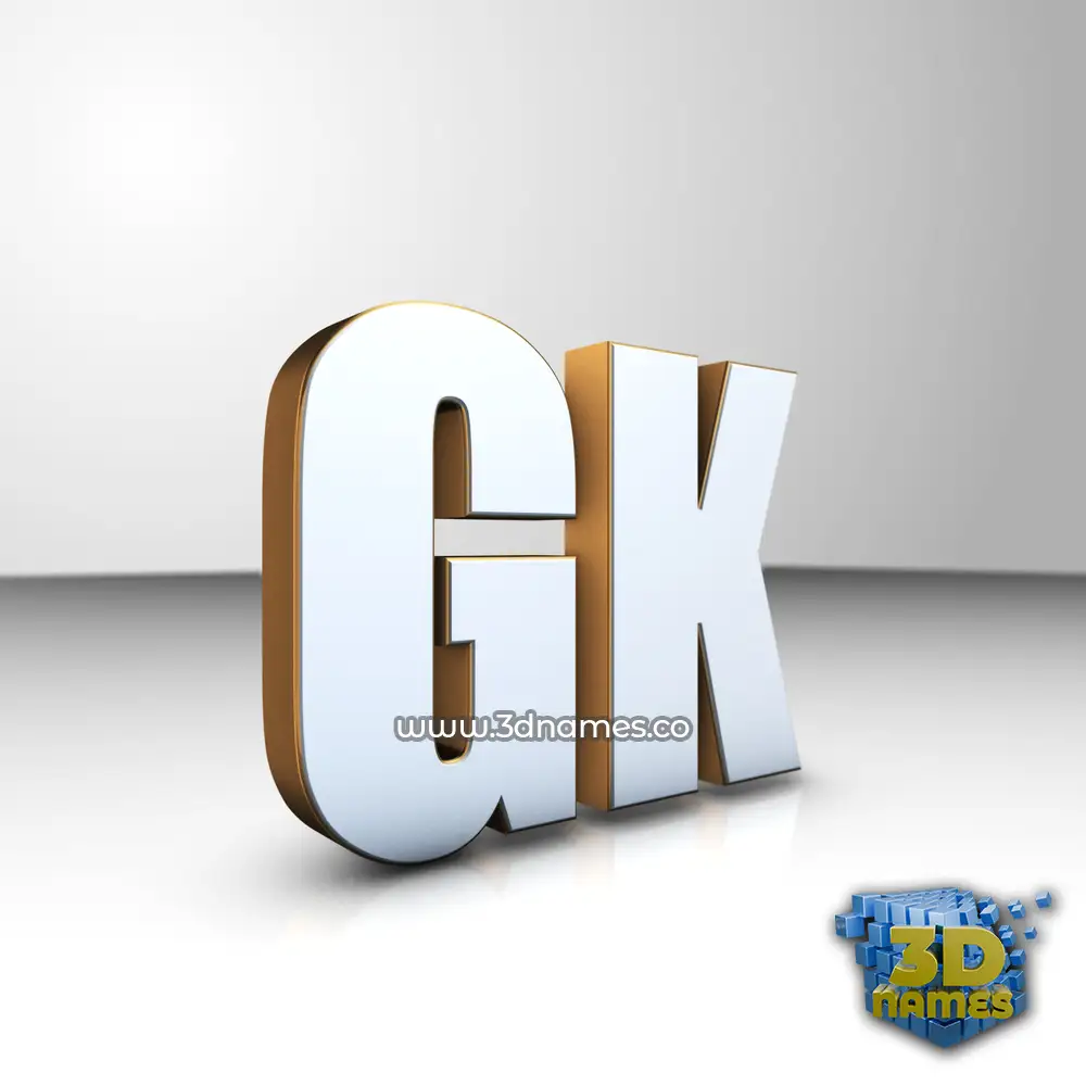 gk in White'n'Gold style - 3D name wallpaper