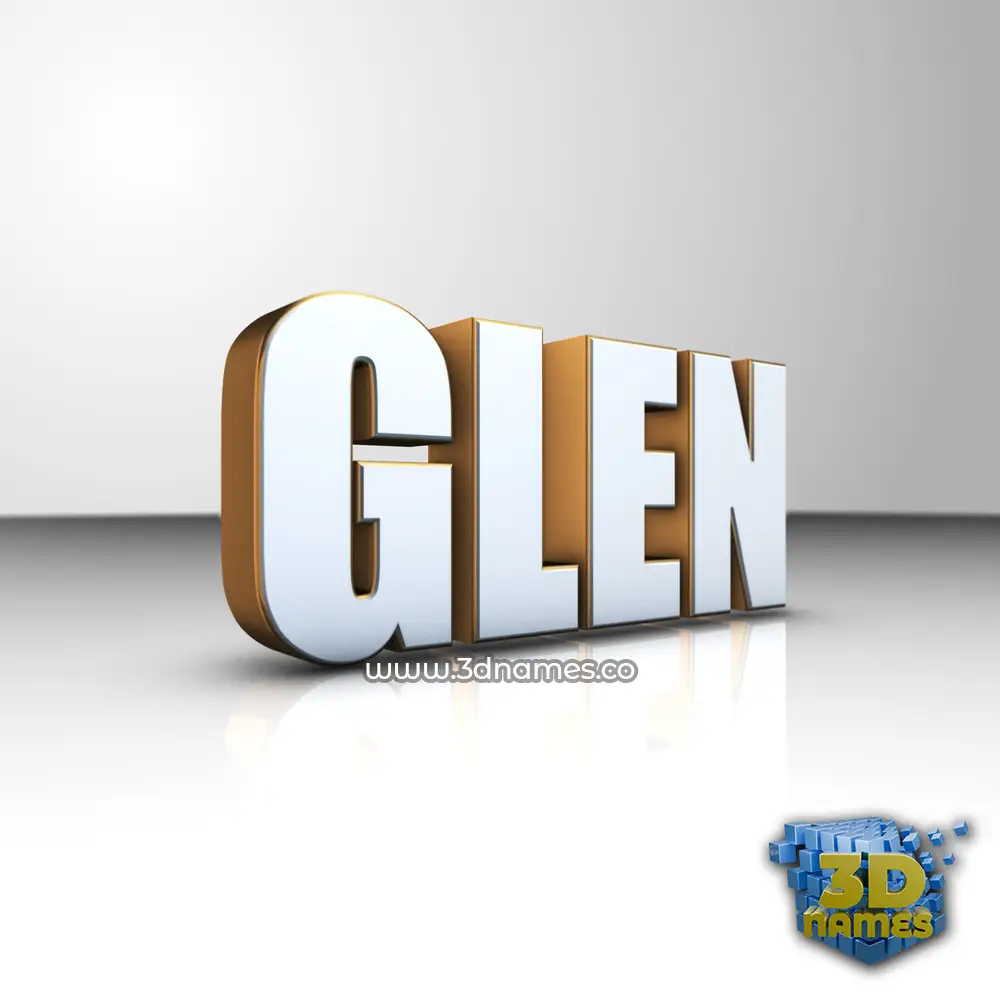 glen in White'n'Gold style - 3D name wallpaper