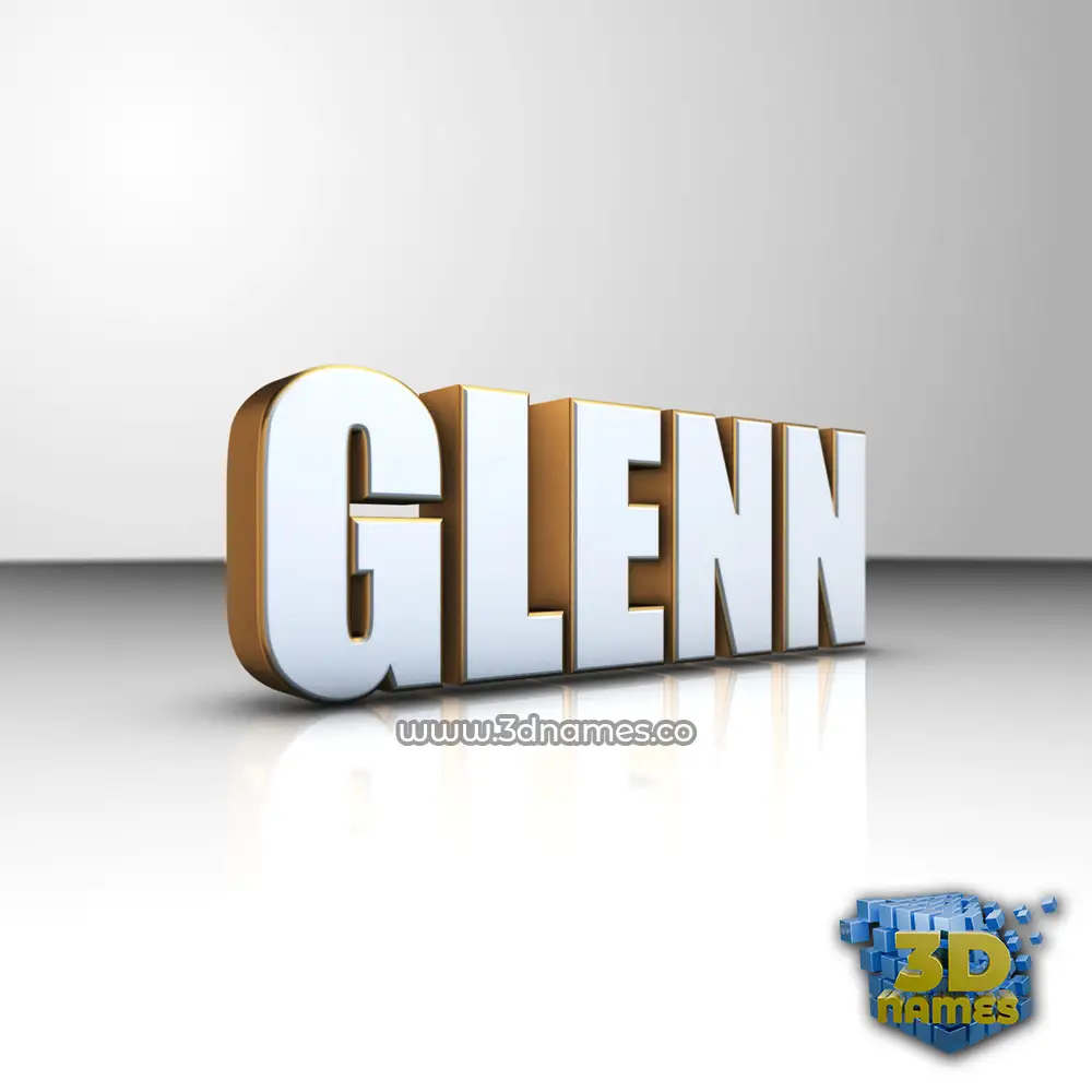 glenn in White'n'Gold style - 3D name wallpaper