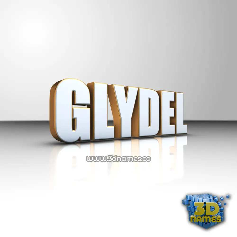 glydel in White'n'Gold style - 3D name wallpaper