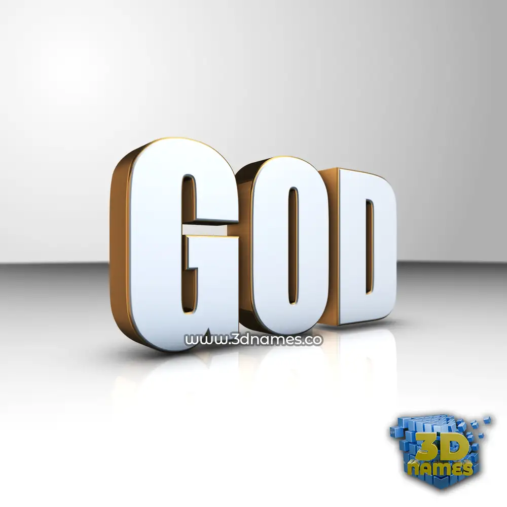 god in White'n'Gold style - 3D name wallpaper