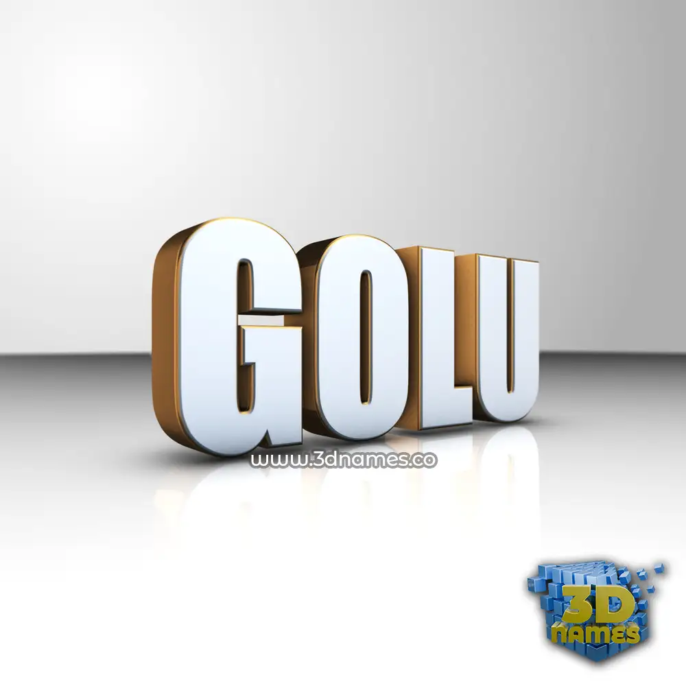 golu in White'n'Gold style - 3D name wallpaper