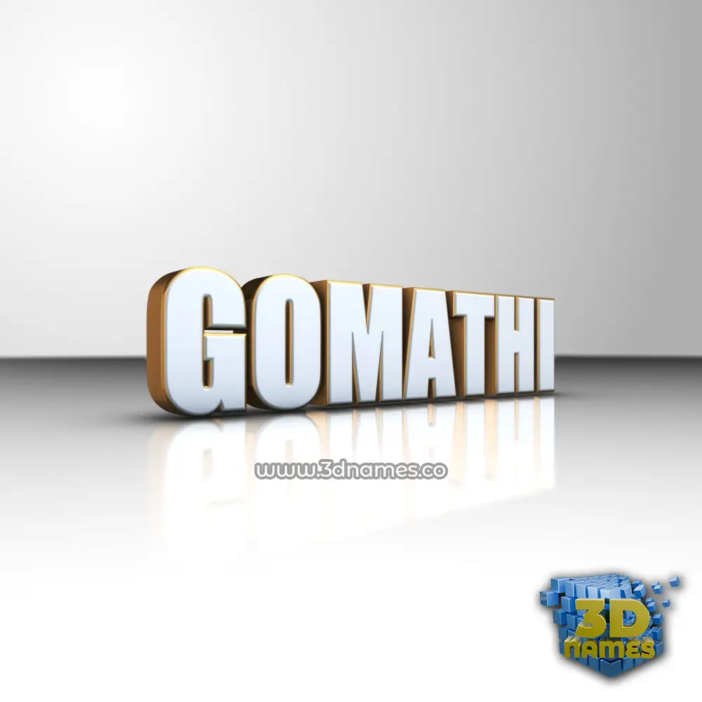 gomathi in White'n'Gold style - 3D name wallpaper