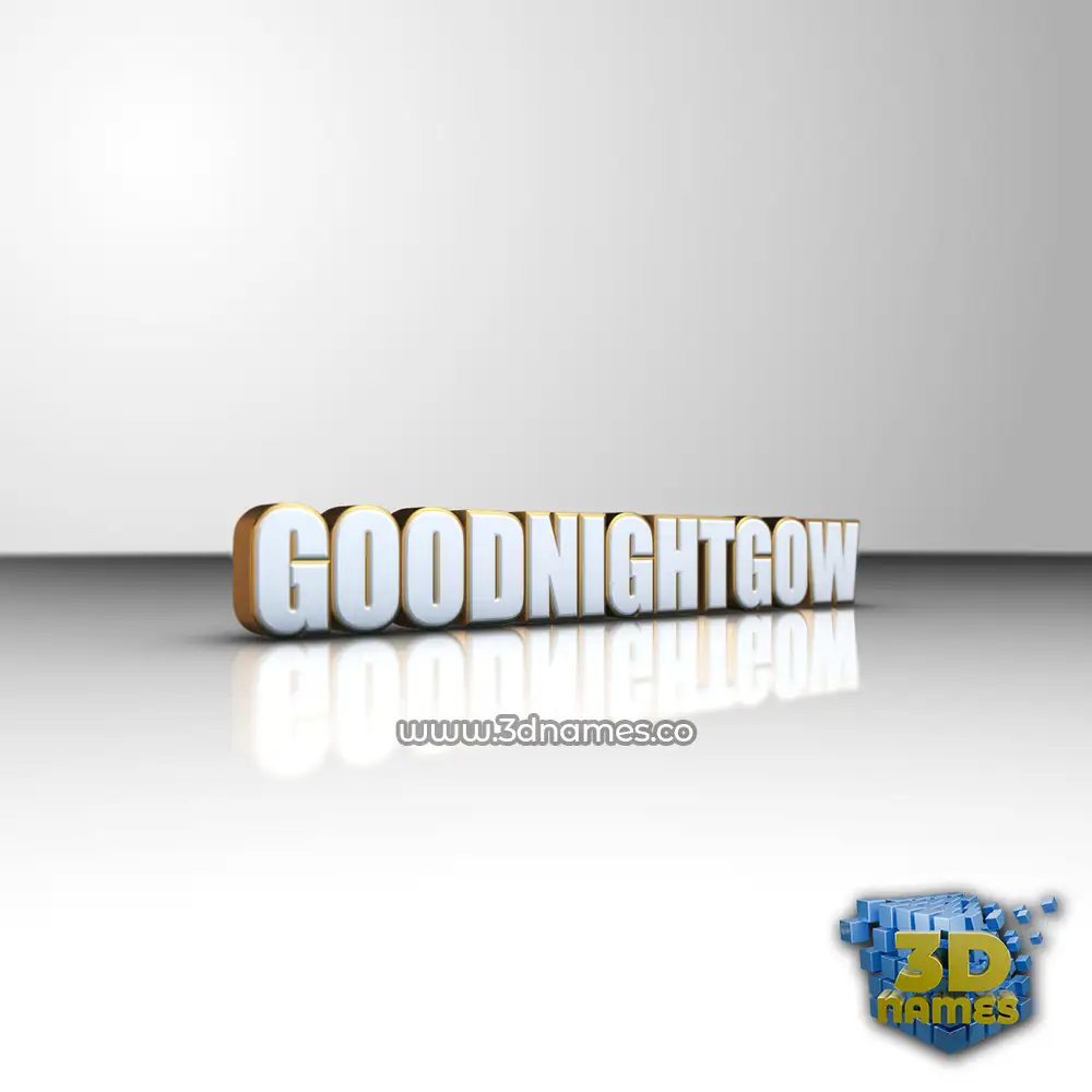 goodnightgow in White'n'Gold style - 3D name wallpaper