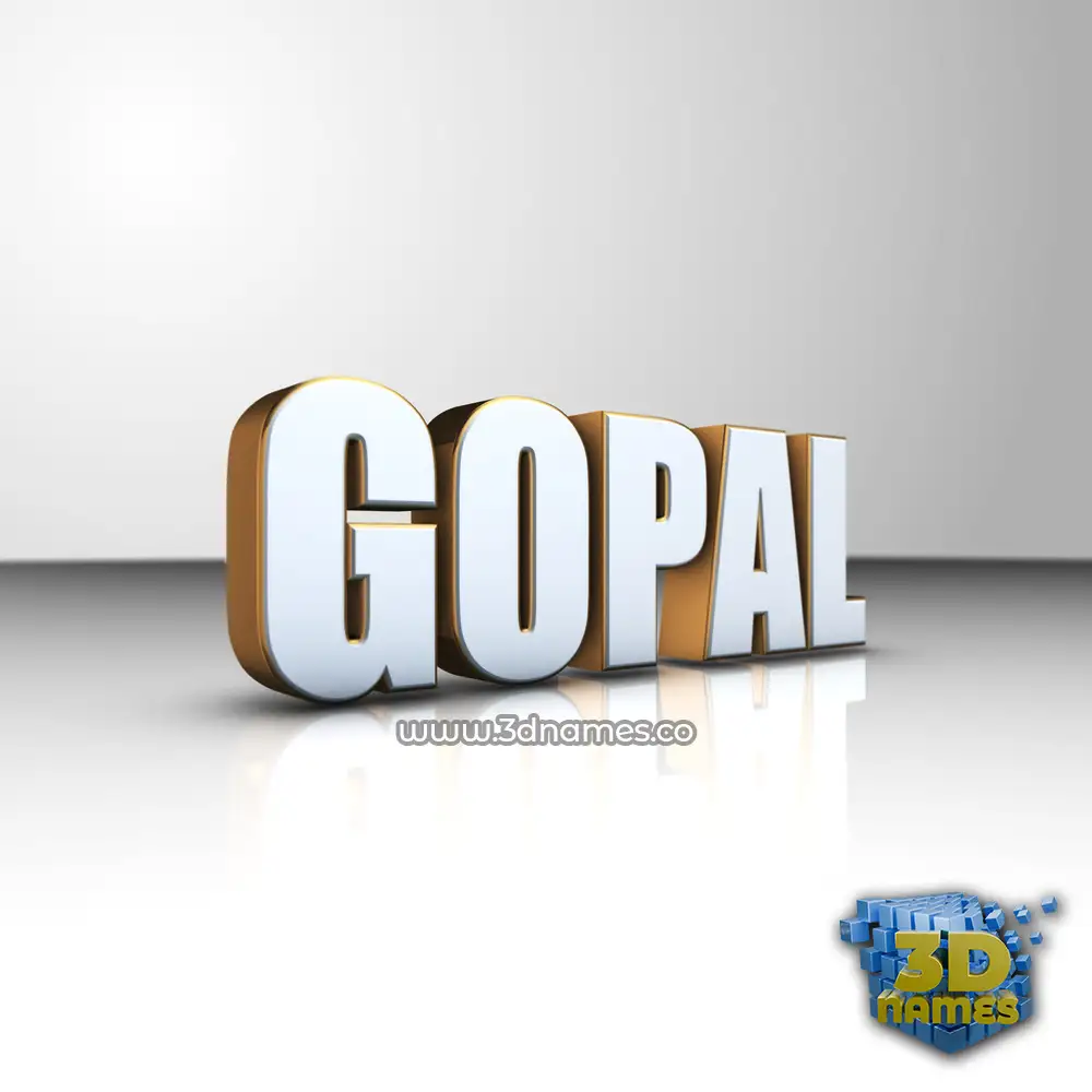 gopal in White'n'Gold style - 3D name wallpaper
