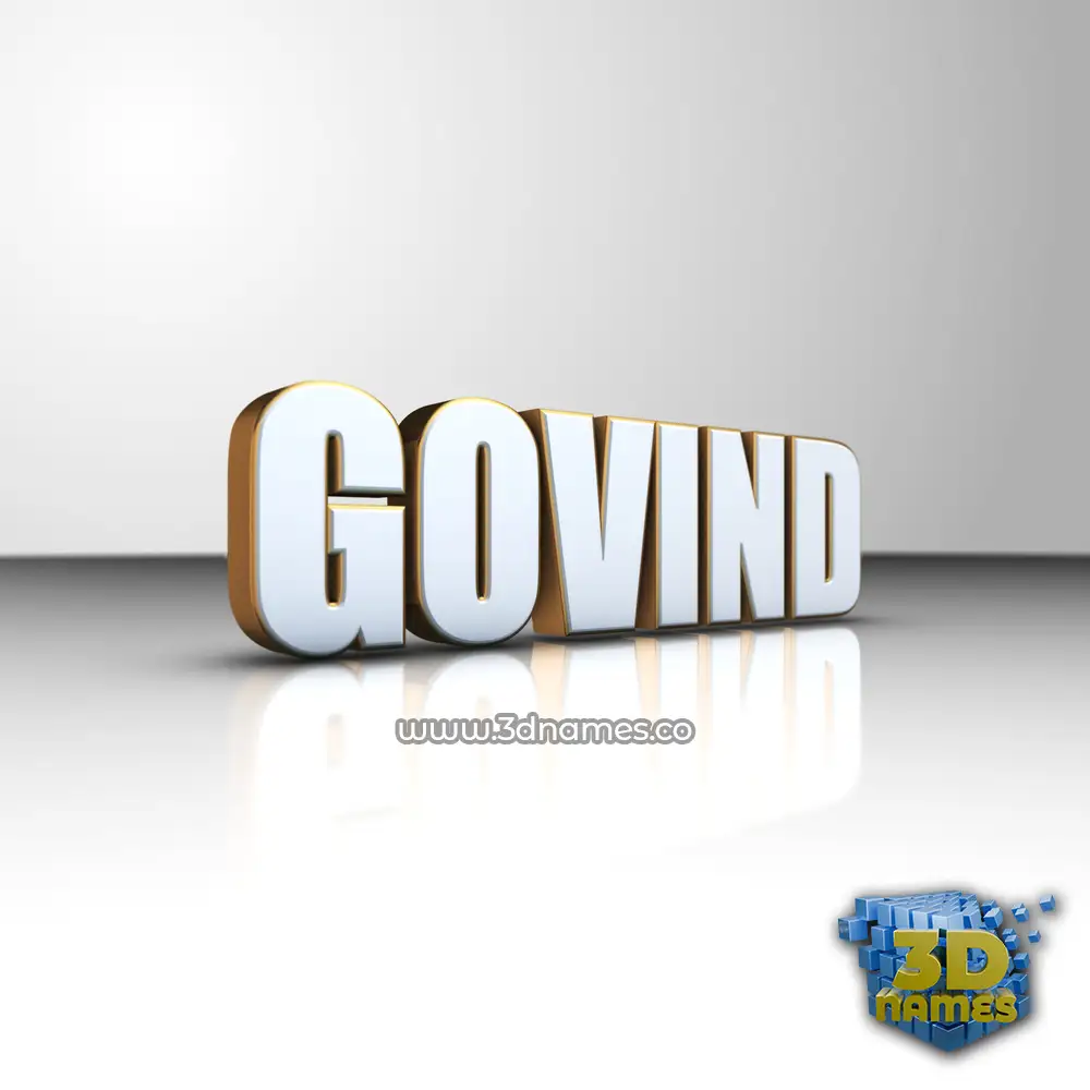 govind in White'n'Gold style - 3D name wallpaper