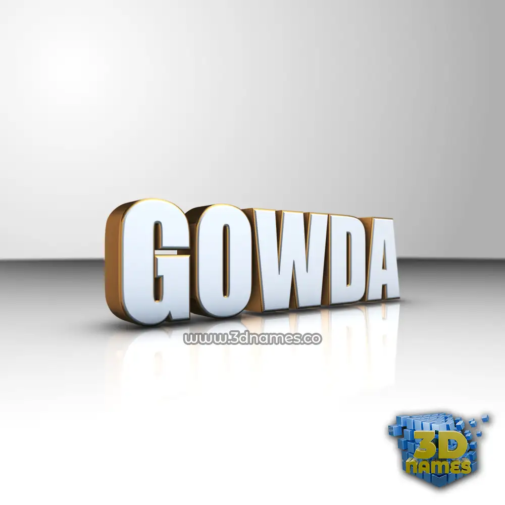 gowda in White'n'Gold style - 3D name wallpaper