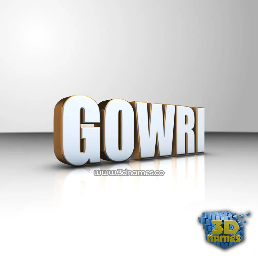 gowri in White'n'Gold style - 3D name wallpaper