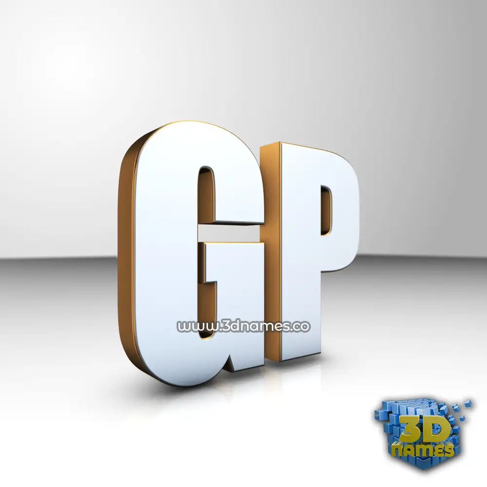 gp in White'n'Gold style - 3D name wallpaper