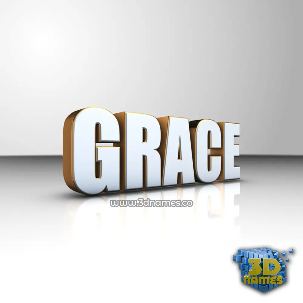grace in White'n'Gold style - 3D name wallpaper