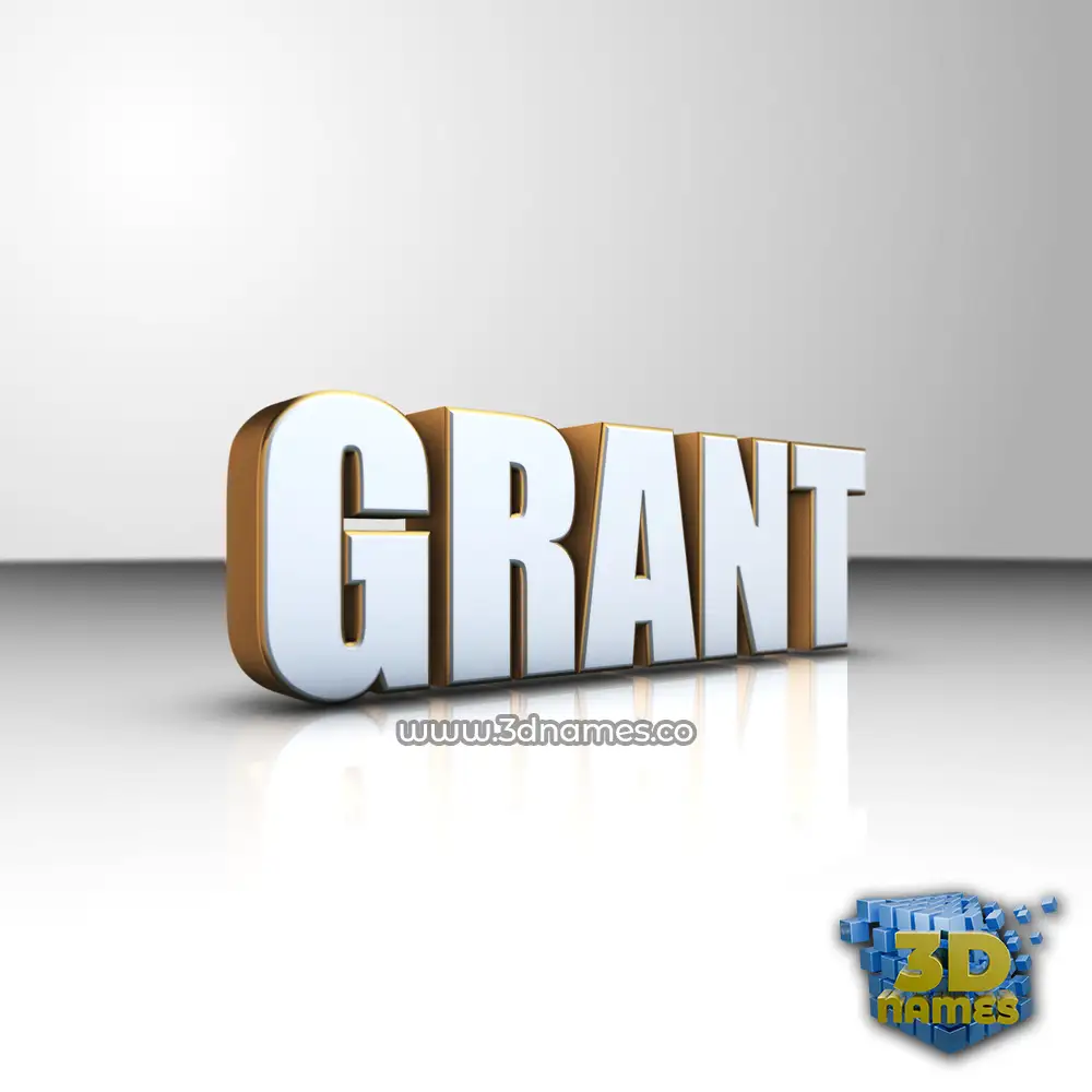 grant in White'n'Gold style - 3D name wallpaper