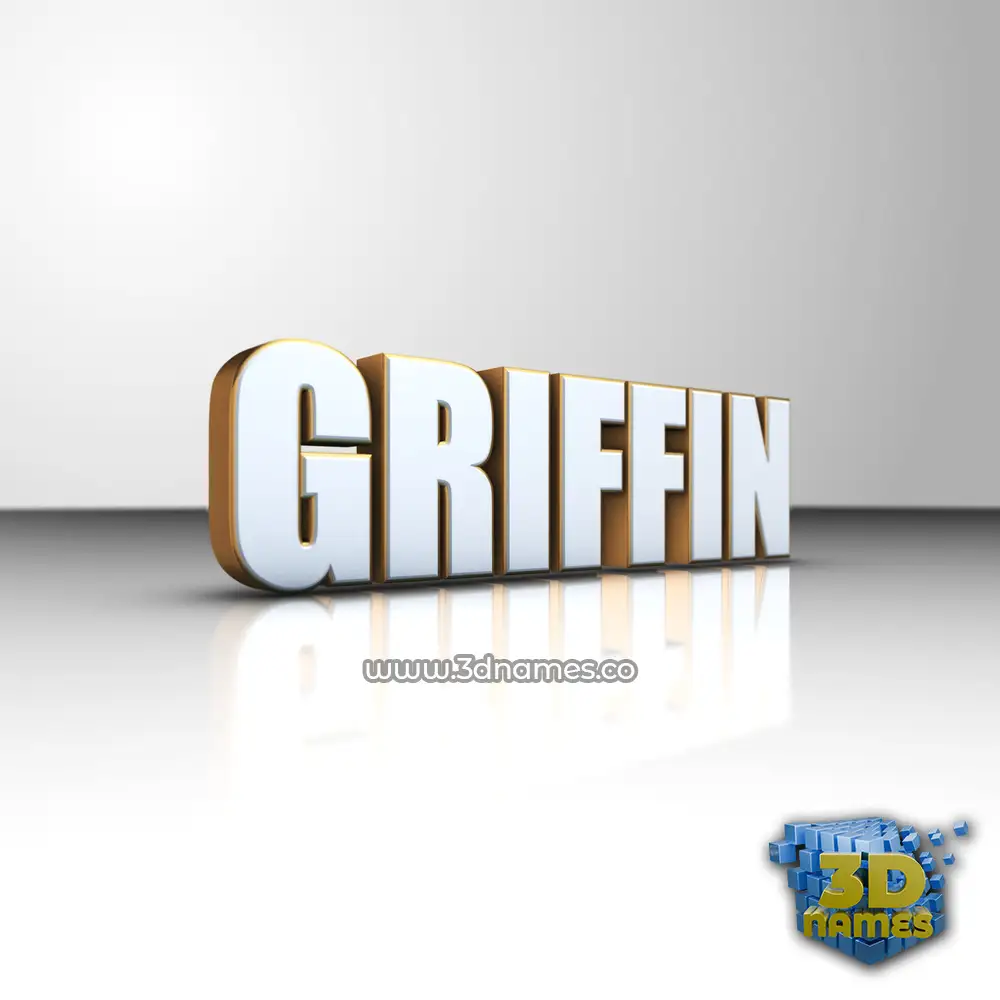 griffin in White'n'Gold style - 3D name wallpaper