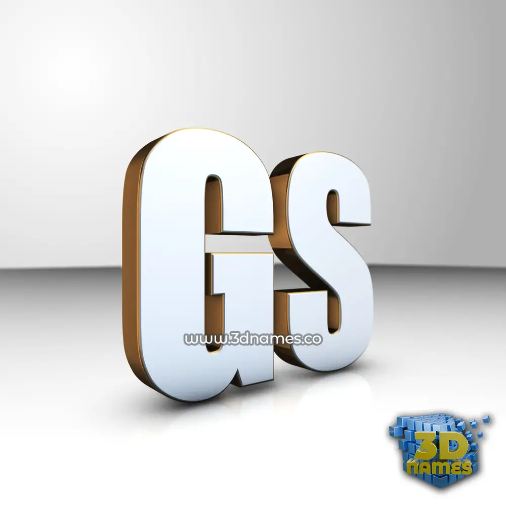 gs in White'n'Gold style - 3D name wallpaper