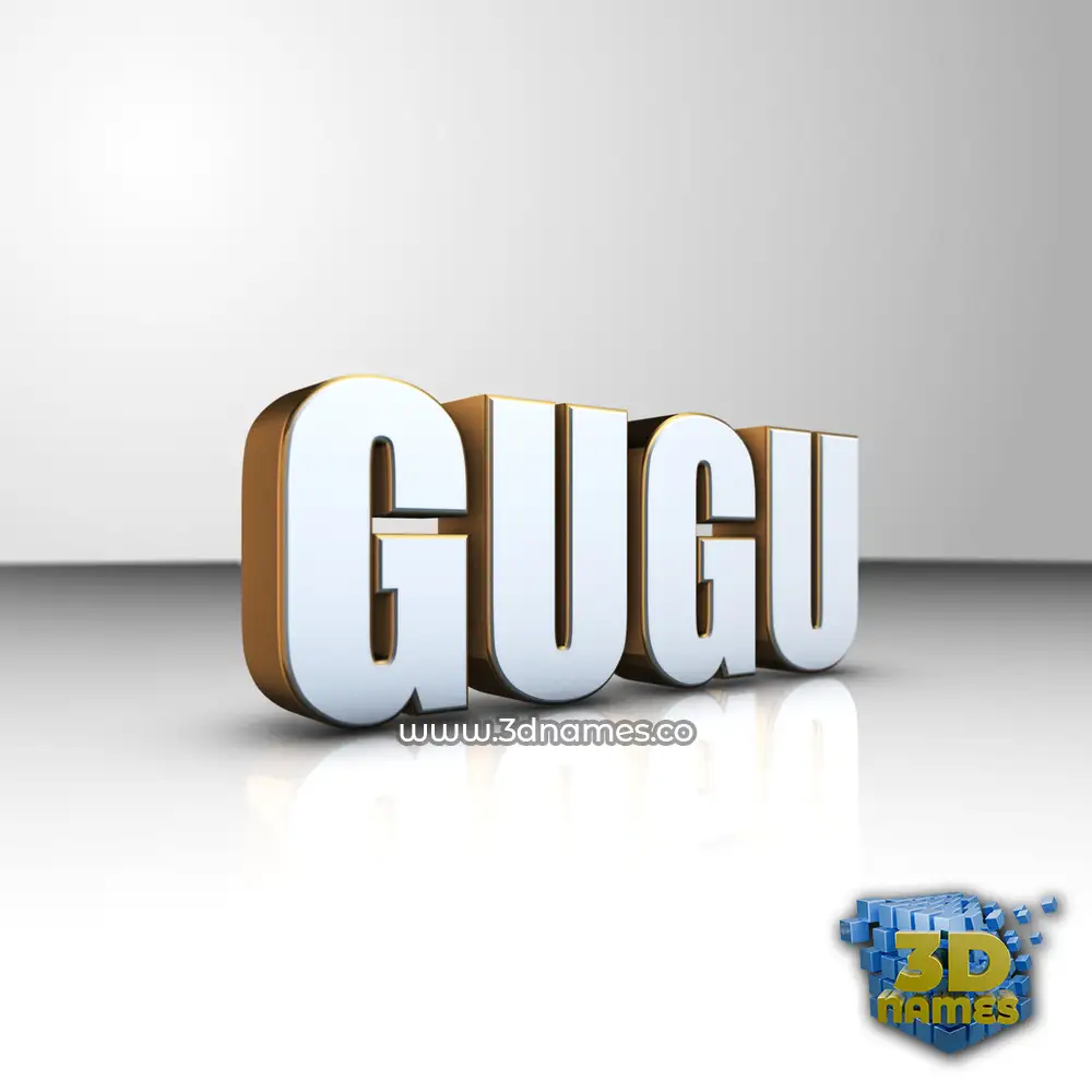 gugu in White'n'Gold style - 3D name wallpaper