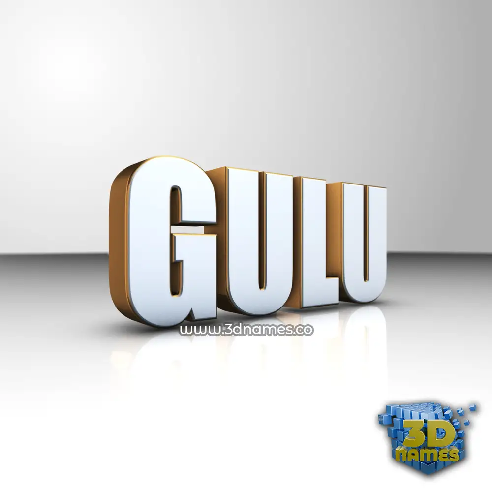 gulu in White'n'Gold style - 3D name wallpaper