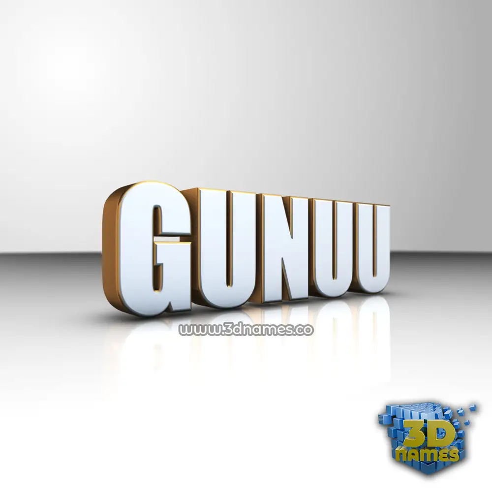 gunuu in White'n'Gold style - 3D name wallpaper