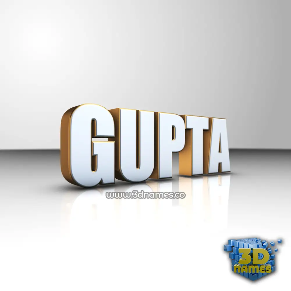 gupta in White'n'Gold style - 3D name wallpaper