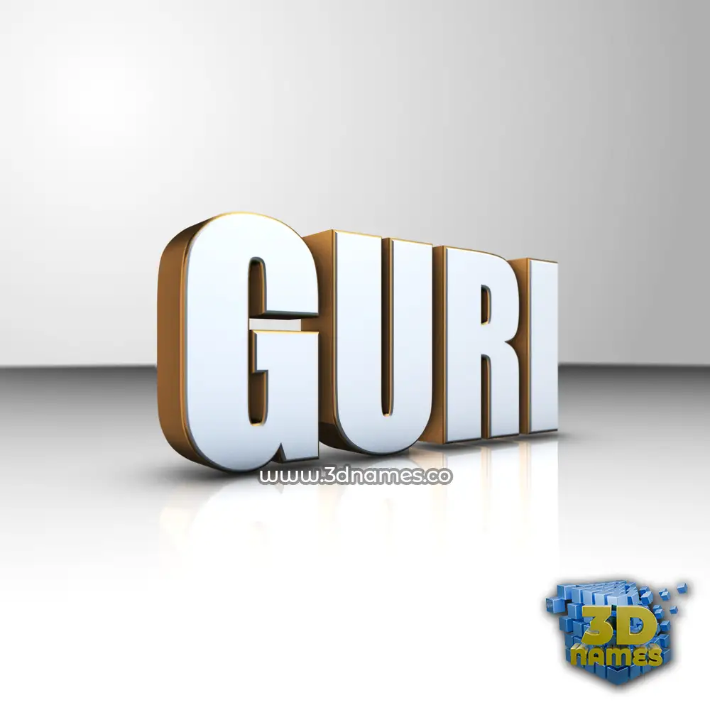 guri in White'n'Gold style - 3D name wallpaper