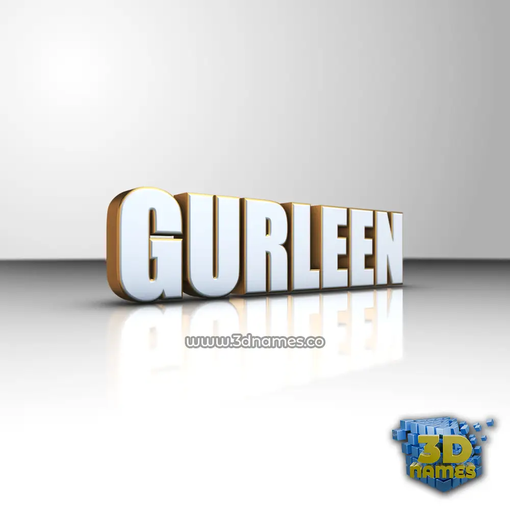 gurleen in White'n'Gold style - 3D name wallpaper