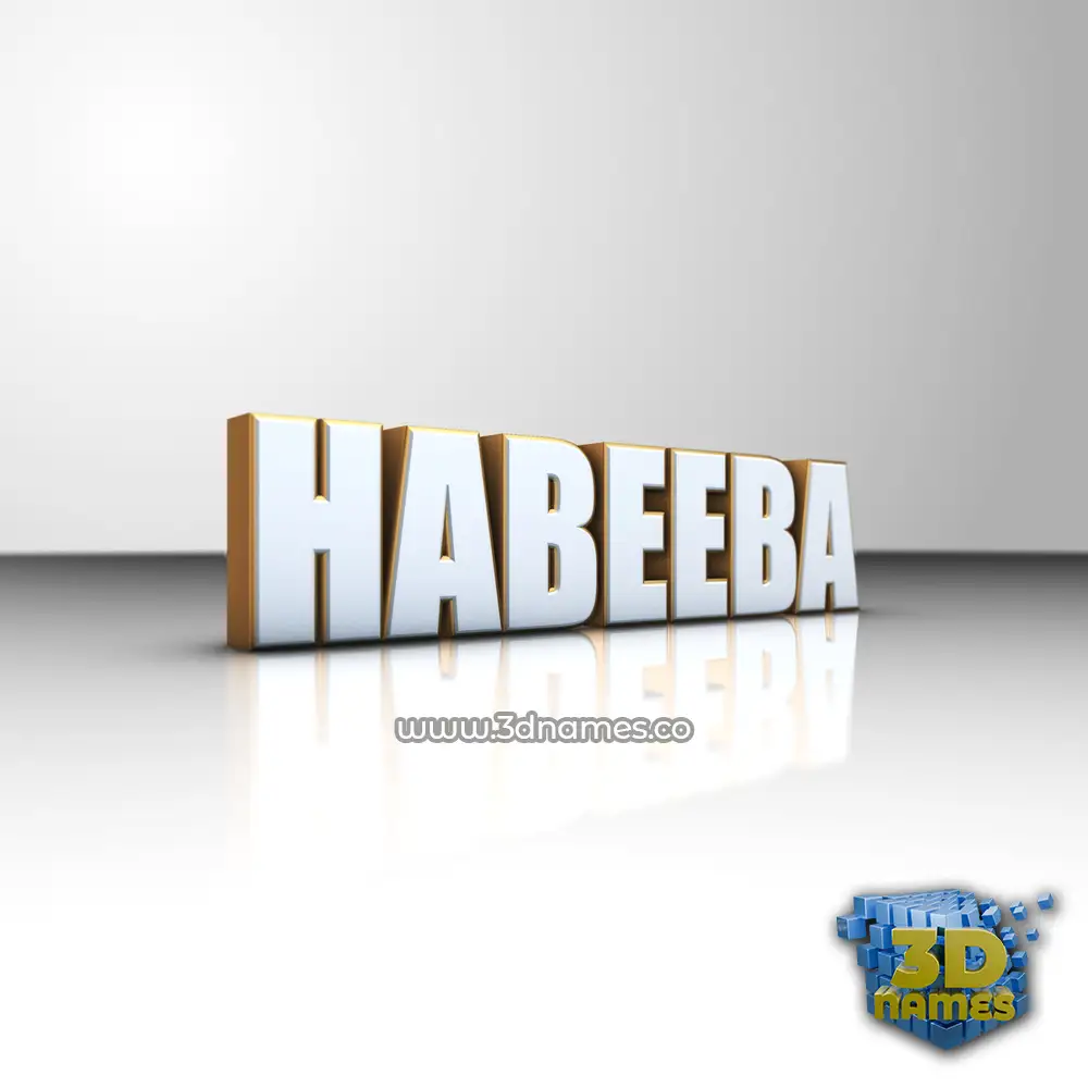 habeeba in White'n'Gold style - 3D name wallpaper