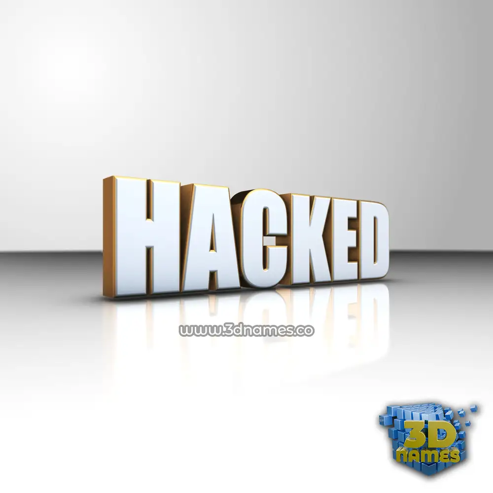 hacked in White'n'Gold style - 3D name wallpaper