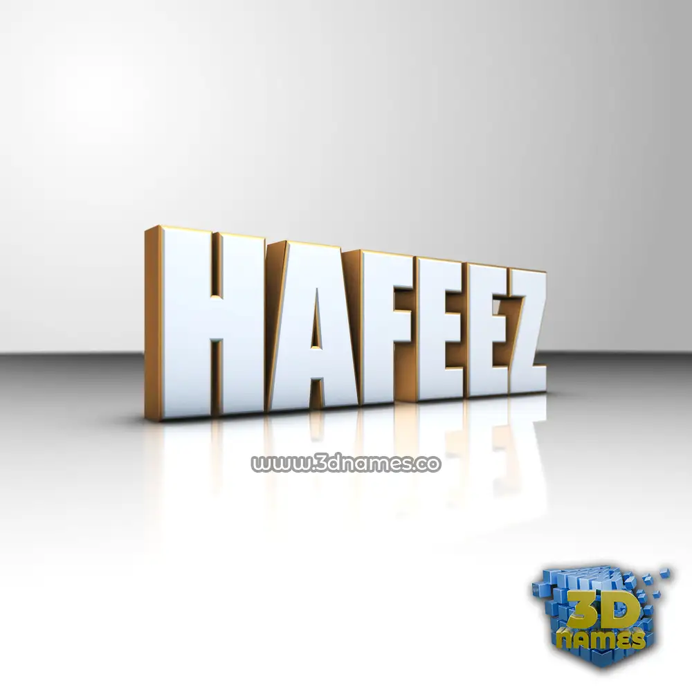 hafeez in White'n'Gold style - 3D name wallpaper